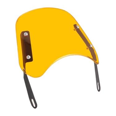 Imagem de FJMQHU Defletor de Vento para para- de Motocicleta com Classe de Montagem, Fácil de Instalar, para Farol de Motocicleta de Ciclomotores de 5" a 7&q, Amarelo