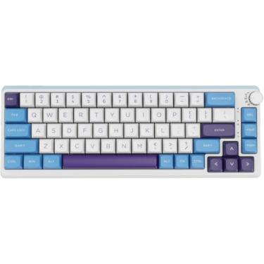 Imagem de KZZI Teclado Mecânico Para Jogos 65% Com Tela Multimídia Colorida, Fio Hot Swap, Montagem Junta Rgb Personalizada, Estabilizador Pré-Lubrificado Mac/Win (Azul Grande)