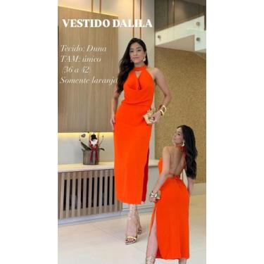 Imagem de Vestido Feminino Longo Dalila com fenda decote v - Heloisa Modas, Lara