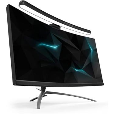 Imagem de Luqeeg Barra De Luz Curva Para Monitor, Tela Led Com Escurecimento Por Toque, 3 Modos Temperatura Cor E 7 Rgb Ajustáveis Escritório Casa