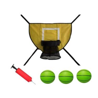 Imagem de menolana Conjunto de cesta de basquete para trampolim, gol de basquete macio, acessórios de trampolim à prova d'água para treinamento infantil, Bola Verde