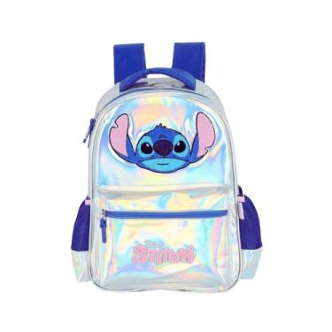 Imagem de Mochila Costas Disney Stitch Holográfico Prata Luxcel