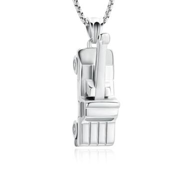 Imagem de AIWENXI Joias de cremação de guindaste para cinzas, veículo de engenharia, urnas memoriais, colares com pingente de medalhão de aço inoxidável, lembranças, pingente de cinza humano, joia para homens e