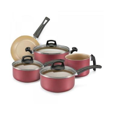 Imagem de Conjunto de Panelas Panelux Antiaderente Cereja Premium 5 Peças, Cerej