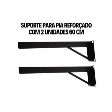 Imagem de Grapa Suporte Para Pia Parafusar Reforçado mão francesa 60 cm com 2 Un
