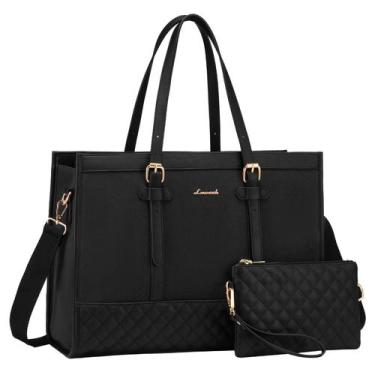 Imagem de Bolsa para laptop LOVEVOOK para mulheres, bolsa de lona de 15,6" com b