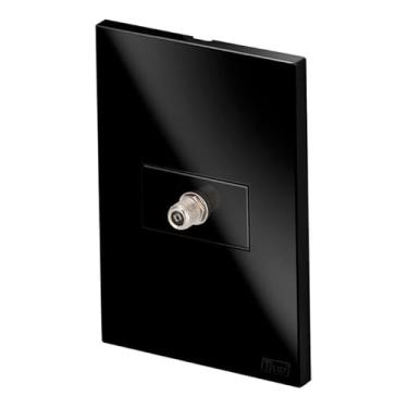 Imagem de Monte Seu Kit de Tomadas e Interruptores Preto Fosco Apagadores de Luz 10 20 A 220 V Duplo Paralelo (Tomada Coaxial Antena TV 4x2)