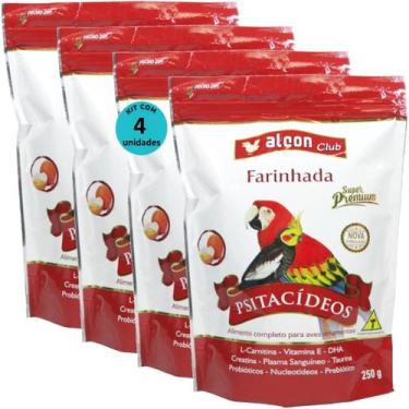 Imagem de Alcon club farinhada psitacídeos 250g super premium kit com 4