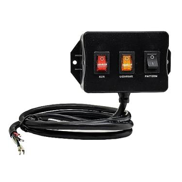 Imagem de Caixa de controle de interruptor basculante liga/desliga de saída dupla 15A com interruptor momentâneo para controle dinâmico de padrão intermitente para luzes estroboscópicas de aviso de farol de