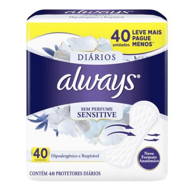 Imagem de Protetor Diário Always Sensitive 40 Unidades