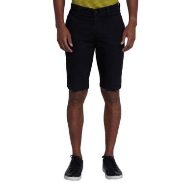 Imagem de Bermuda Dudalina Jeans Masculina Stretch Bolso Faca Black Preta, 42