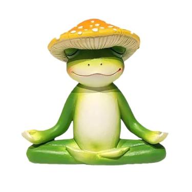 Imagem de LSBDJDL Zen Meditação Sapo Yoga Coelhinho Yoga Tartaruga Jardim Estátua Mini Jardim de Conto de Fadas para Decoração de Gramado e Jardim (Um Sapo)