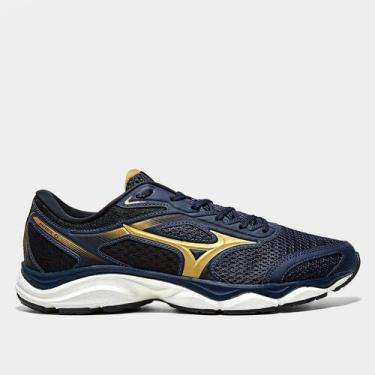 Imagem de Tênis Mizuno Hawk 5 Masculino, Marinho, Dourado, 38