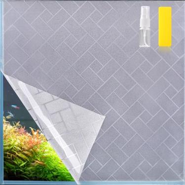 Imagem de Hygger CO2 Papel de fundo de aquário decorativo papel de parede de fundo de aquário adesivo eletrostático, sem cola, fácil de instalar, reutilizável (43 cm x 129 cm C, grade transparente)