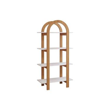 Imagem de Estante Infantil Cupcake c/ 4 Prateleiras Branco/Nature - Permóbili Baby