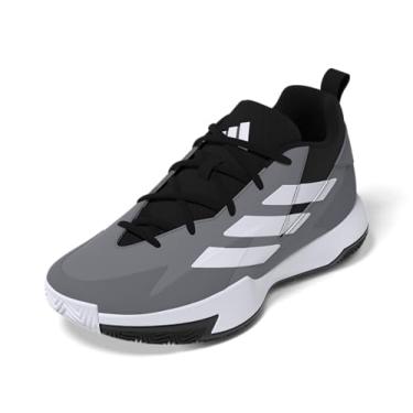 Imagem de adidas Originals Tênis infantil de basquete Cross 'Em Up Select Mid Top, Cinza/branco/preto, 17