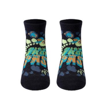 Imagem de Meia Soquete Bebê Menino Dinossauro Fósseis Brilha no Escuro - Puket, 