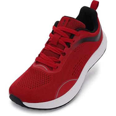 Imagem de WHITIN Mens Zero Drop Wide Toe Box Road Running Shoes Largura Zapatos De Correr Para Masculino Tamanho 8 Ginásio Esportes Caminhada Caminhada Tênis Atletismo Leve Vermelho 41