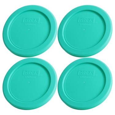 Imagem de Pyrex 7202-PC Tampa de substituição de armazenamento de alimentos verde para 1 xícara (pacote com 4) - Feita nos EUA