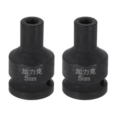 Imagem de HARFINGTON 2 peças soquete quadrado de 4 pontos 1/5.1 cm Drive 5 mm soquete de impacto quadrado métrico CR-V Blackening luva de roda padrão ferramenta de manga pneumática para reparo de automóveis