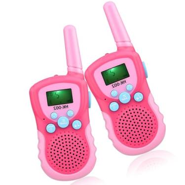 Imagem de Walkie Talkies Adequados para Crianças, Walkie Talkie para Crianças Ao Ar Livre, Walkie Talkie Portátil Em Dois Sentidos (sem bateria) (Rosa e rosa)