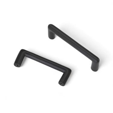 Imagem de Woodbury Lane – Puxador de barra redonda de ferro fundido sólido, pacote com 5, puxadores de cozinha de luxo, CTC - 96 mm, puxadores de cômoda, puxadores de gaveta, puxadores de armário preto fosco,