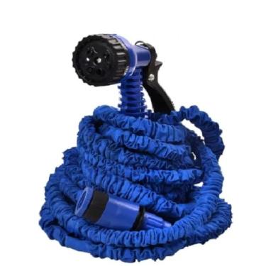 Imagem de Mangueira Mágica 15 Metros Expande E Contrai Fácil Cor Azul