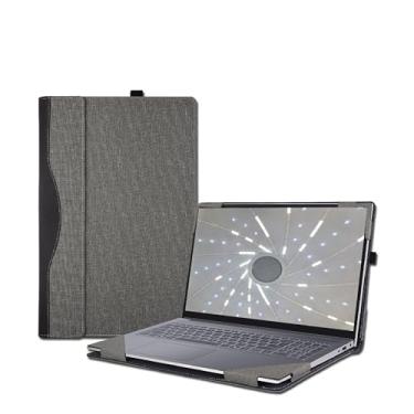 Imagem de LIMIYUE Capa de laptop para HP OmniBook X Flip 16 polegadas NGAI 16-as 16-ar e para OmniBook7 Flip 16-au, capa protetora de couro PU, bolsa removível para notebook (cinza claro)