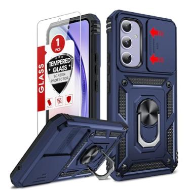 Imagem de LeYi Capa para A54-5G: Capa de telefone Galaxy A54 com capa de câmera deslizante + protetor de tela de vidro temperado, capa protetora resistente à prova de choque resistente desbloqueado Galaxy A54