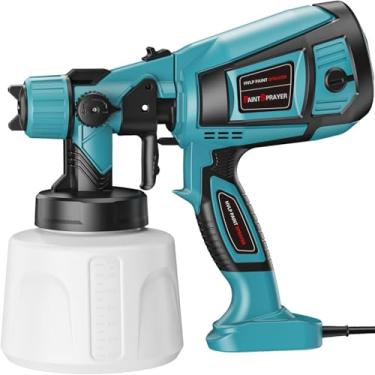 Imagem de Paint-Sprayer-1000W-High-Power-Electric-Spray-Paint-Gun 1400ml High Capacity Container Easy to Clean 4 Nozzles and 3 Patterns for House Home Furniture Cabinets Fence Door Chairs Blue