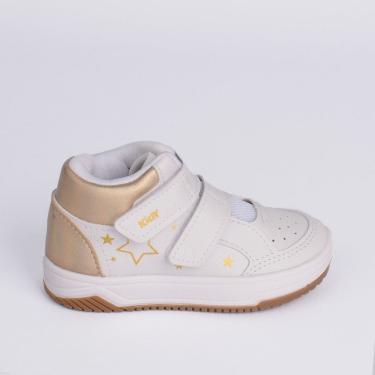 Imagem de Tênis Infantil Kidy Happy Estrelas Branco Dourado
