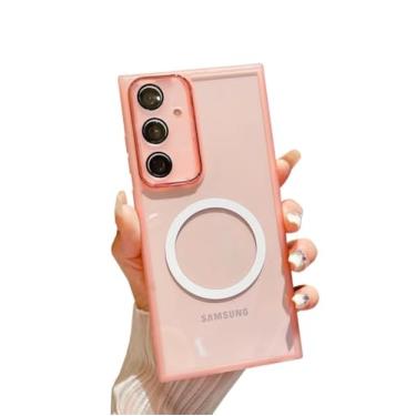 Imagem de Danglyld Capa magnética transparente compatível com Galaxy A56 5G [compatível com Magsafe] Capa protetora transparente fina de TPU à prova de choque para lente de câmera para Samsung Galaxy A56 5G