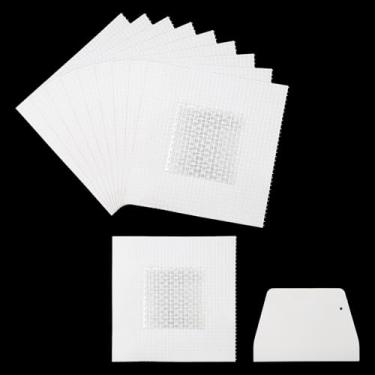 Imagem de Chinflly Kit de reparo de drywall, kit de remendo de reparo de parede de 5 cm com reparo de patch de furo raspador para drywall com malha autoadesiva estendida, pacote com 10