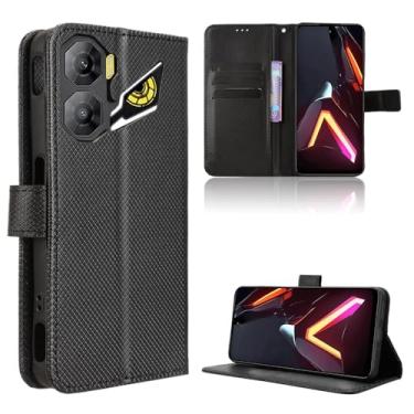 Imagem de Elubugod Capa de couro compatível com ZTE Nubia Neo3 5G, capa flip de couro PU compatível com ZTE Nubia Neo 3 5G Z2464N capa preta
