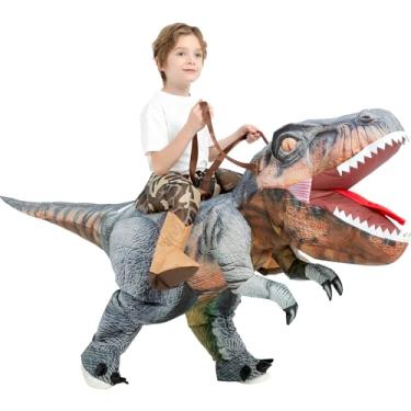 Imagem de One Casa Inflatable T Rex Costume Kids,Blow Up Dinosaur Suit,Ride On Halloween Costumes for Boys Girls (4-6YRS)