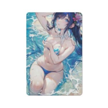 Imagem de Hot Sexy Anime Girl Poster Art Poster Tin Sign Vintage Wall Art Decoration Poster 20.3x30.5 cm, AH009