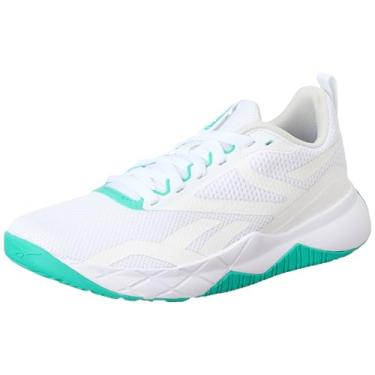 Imagem de Reebok Tênis feminino casual, Calçado branco/preto/verde desencadeado, 35