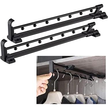 Imagem de 2-pack Heavy Duty Retrátil Armário Pull Out Rod, Organizador De Guarda-roupa De Guarda-roupa, Cabide De Guarda-roupa De Montagem Superior, Suporte De Organizador De Ro, Multi-colored, 35CM