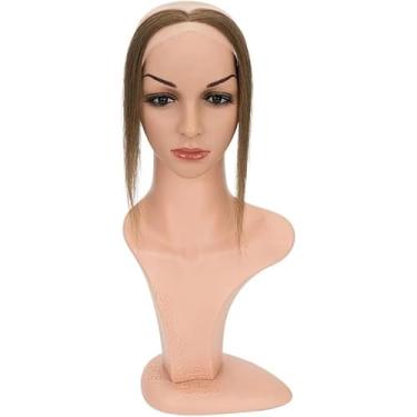 Imagem de Mulheres Topper Cabelo Humano 10 Polegadas Natural Linha Fina Perda Mão Gancho Lace Nó Único Peruca Invisível, Medium Brown