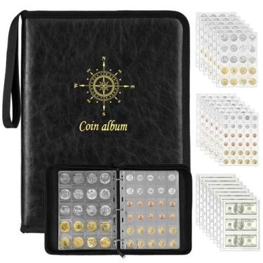 Imagem de Álbum de encadernação de livros da Coin Collection com 300 bolsos para