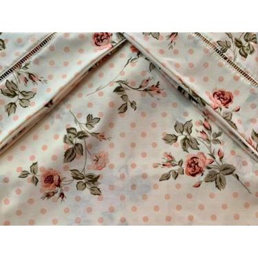 Imagem de Jogo de Lençol Casal Padrão 4 Peças Bolinha Salmão 100% Algodão - Bord