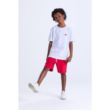 Imagem de Conjunto Infantil de Verão Camiseta Lisa com Aplique-Masculino