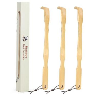 Imagem de Back Scratcher YIMICOO, 43 cm de cabo de comprimento, bambu, madeira, 