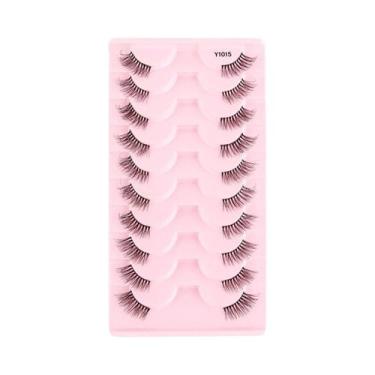 Imagem de Cílios Postiços Naturais Longos E Fluffy 3D Mink Cat Eye 10 Pares Feit