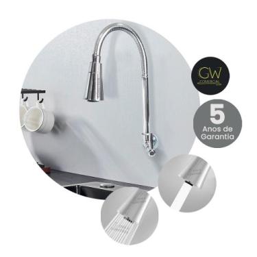 Imagem de Torneira Gourmet Cone Black Matte Metal Parede 1/4 de Volta - GW Comer