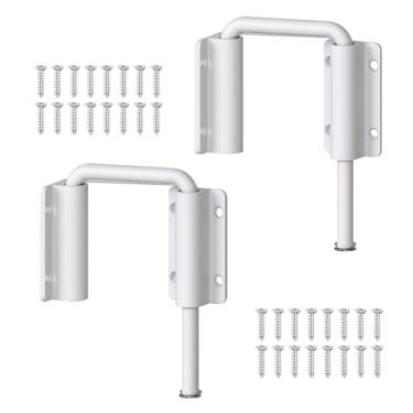 Imagem de Mixizigoz Nova trava de porta deslizante para pátio - Trava em forma de U de 6,5 cm, trava de segurança doméstica de 90/180 graus para portas deslizantes, janelas, celeiros, jardins, telas (branco-2