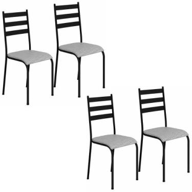 Imagem de Kit 4 Cadeiras 541 Sala Jantar Cozinha Pés Aço Tubular - Loja DoceLar,
