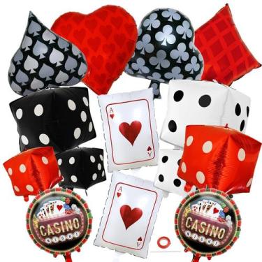 Imagem de Conjunto de balões Licidecopai, dados e cartas de pôquer, tema de cass