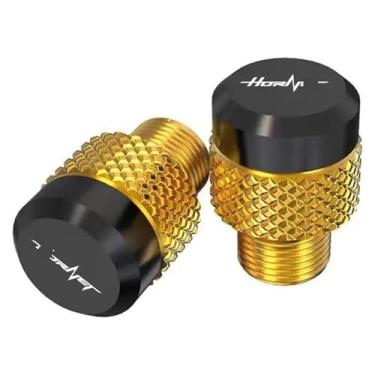 Imagem de Espelhos de motocicleta tampas de parafusos de plugue de furo de espelho compatível com Hornet CB599 CB600F CB600 Goldwing Gl1800 Hornet 600 (dourado)