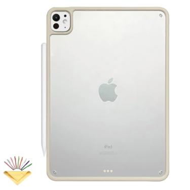 Imagem de UUcovers Capa para iPad Pro de 13 polegadas M4 (2024), suporta carregamento Pencil Pro e Pencil (USB-C) e fixação magnética traseira rígida translúcida e TPU macio à prova de choque, antiamarelamento